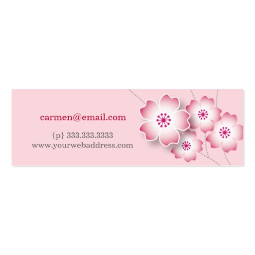 Cherry Blossom Skinny Card Business Card Template (back side)