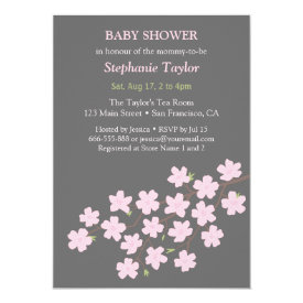 Cherry Blossom Spring Baby Shower Invitations