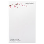 cherry blossom customized stationery