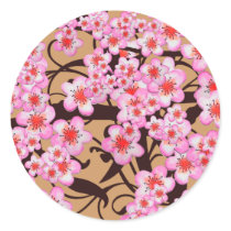 Cherry Blossom Round Stickers
