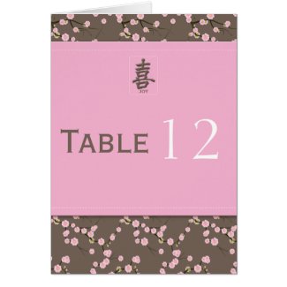 Cherry Blossom Table Number Card card