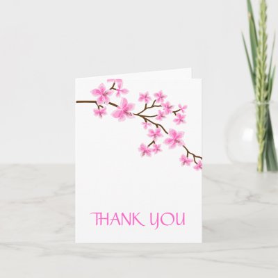 Cherry Blossom Thank you card