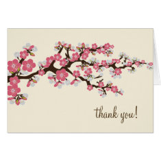 Cherry Blossom Thank You Card w/ Photo (pink)