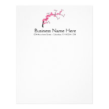 Cherry Blossom Tree Branch Letterhead Design 4