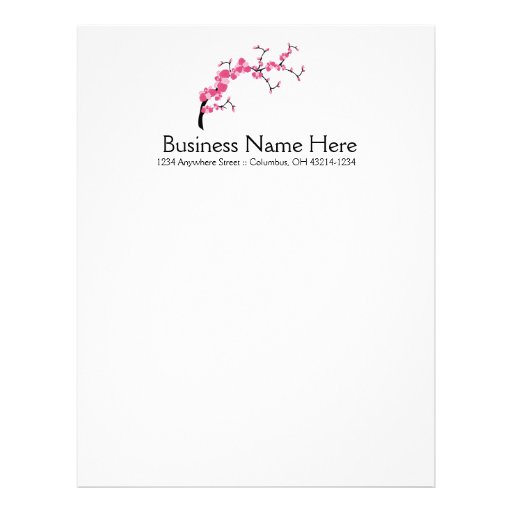 Cherry Blossom Tree Branch Letterhead Design 4