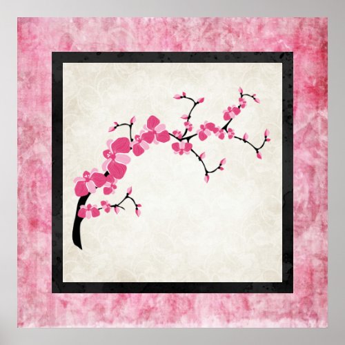 Cherry Blossom Tree Branch Poster Design 4 print