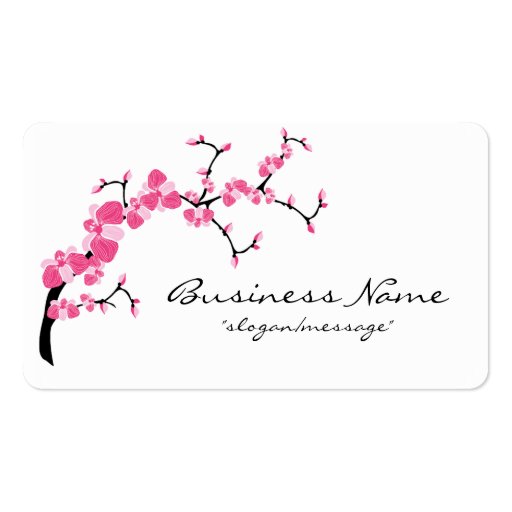 Cherry Blossom Tree Branch Rounded Business Card (front side)
