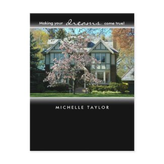 Cherry Blossom Tree Real Estate House Postcard postcard