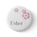 Cherry Blossom Usher Button