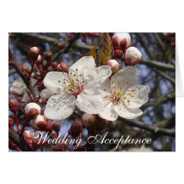 Cherry Blossom Wedding Acceptance Card card