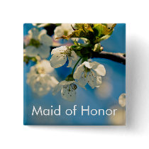 Cherry Blossom • Wedding Button by SabineStGreetings Cherry Blossom • Wedding Button