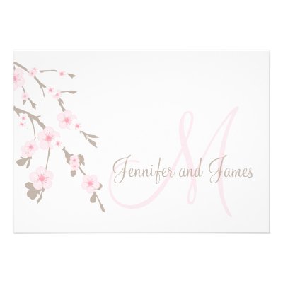 Cherry Blossom Wedding Invitation Landscape