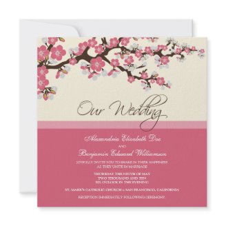 Cherry Blossom Wedding Invitation (pink)