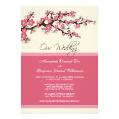 Cherry Blossom Wedding Invitation (pink)
