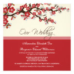 Cherry Blossom Wedding Invitation (red)