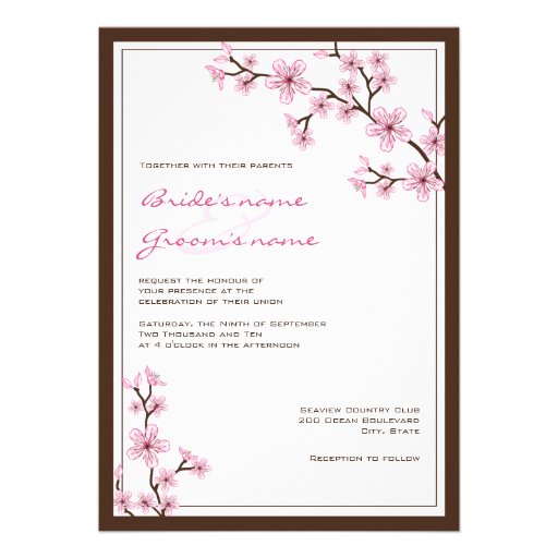 Cherry Blossom Wedding Invitations