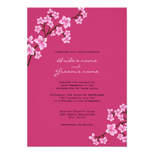 Cherry Blossom Wedding Invitations