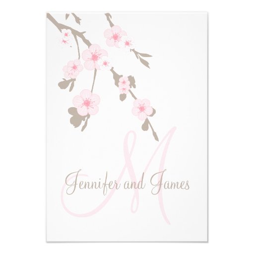 Cherry Blossom Wedding RSVP for Square Cards Personalized Invites