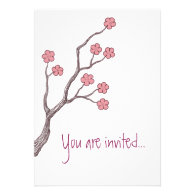 Cherry Blossom, You are invited.. Invitation pink