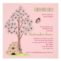 Cherry Blossoms 40th Birthday Invitation