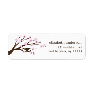 Cherry Blossoms Address Labels label