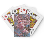 Cherry Blossoms and Bee Pink Spring Floral Poker Cards