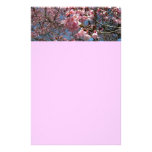 Cherry Blossoms and Bee Pink Spring Floral Stationery