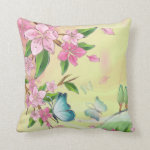 Cherry Blossoms and Butterflies American MoJo Throw Pillows
