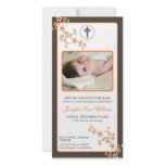 Cherry Blossoms Baptism Announcement (tangerine) Picture Card