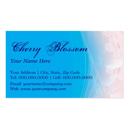 cherry blossoms ~ bc business card (front side)