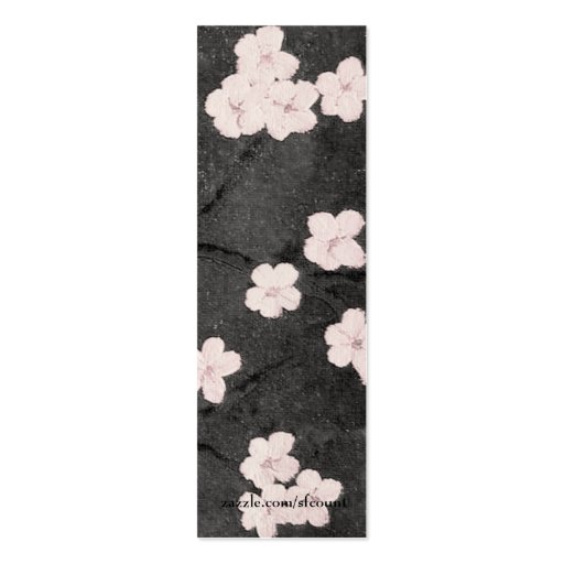 Cherry Blossoms Bookmark Business Card Template (back side)