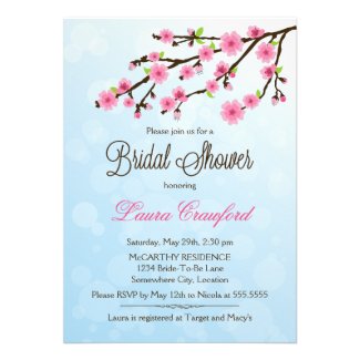 Cherry Blossoms Bridal Shower Invitation