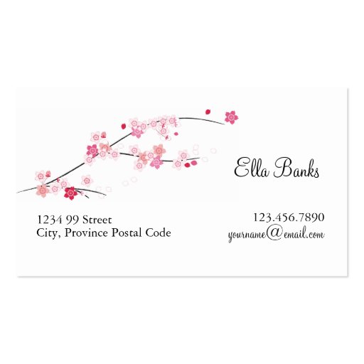 Cherry Blossoms Business Card (front side)