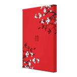Cherry Blossoms Double Happiness Chinese Wedding canvas prints