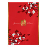 Cherry Blossoms Double Happiness Chinese Wedding invitations