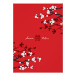 Cherry Blossoms Double Happiness Chinese Wedding invitations