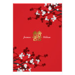 Cherry Blossoms Double Happiness Chinese Wedding invitations