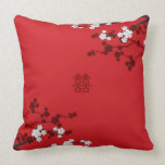 Cherry Blossoms Double Happiness Chinese Wedding pillows