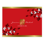 Cherry Blossoms Double Happiness Chinese Wedding postcards