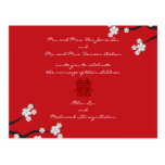 Cherry Blossoms Double Happiness Chinese Wedding postcards
