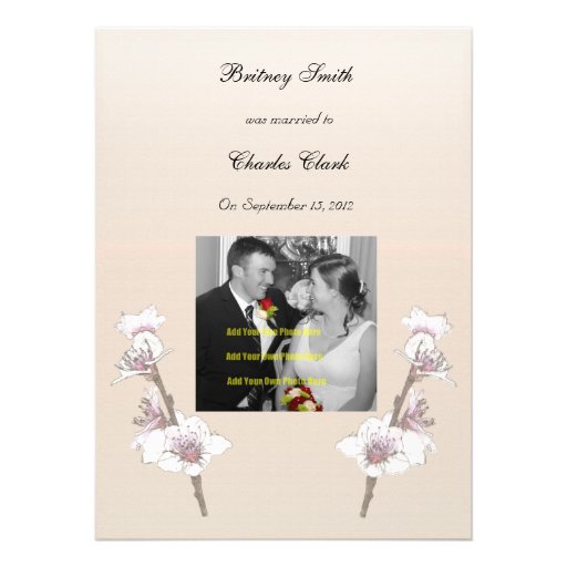 Cherry Blossoms elopement announcement