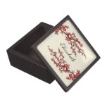 Cherry Blossoms Gift/Trinket Box (cranberry) Premium Jewelry Box
