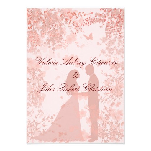 Cherry Blossoms In Paris Wedding Invitation (front side)