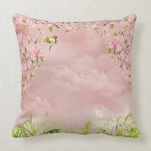 cherry blossoms in the sky throw pillow