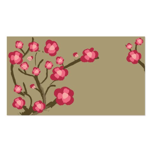 Cherry Blossoms on Khaki Business Card (back side)