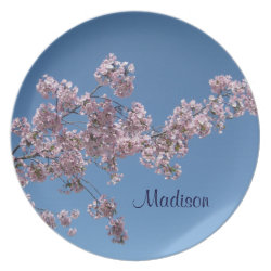 Cherry Blossoms Personalized Plate plate