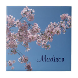 Cherry Blossoms Personalized Tile tile