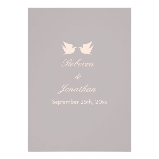 Cherry Blossoms Pink/Grey Wedding Invitation