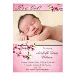 Cherry Blossoms Pink Photo Birth Announcement