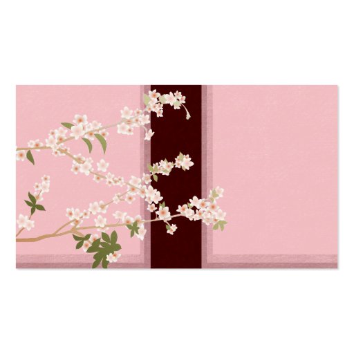 Cherry Blossoms Profile Card Business Card Template (back side)